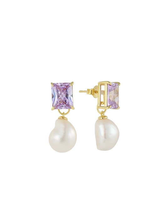 CHRISTAL MODULAR EARRINGS (PURPLE)