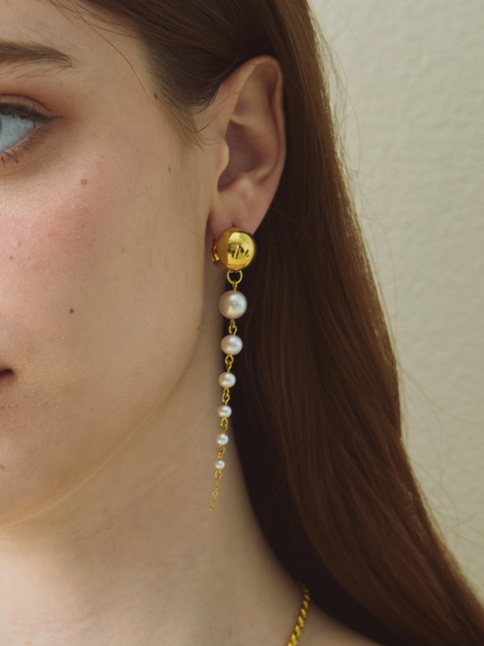 Cascade Modular Pearl Stud Earrings