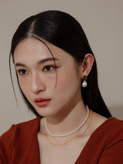 CHRISTAL MODULAR EARRINGS (OLIVE)